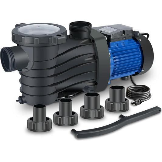PNKKODW Pool Pumps Above Ground/Inground, 3 HP 7449GPH, Powerful Selfpriming Pool Pump, Dual Voltage Energy Saving Swimming Pool Pump with 1.5" & 2.0'' Inlet/Outlet & Strainer Basket