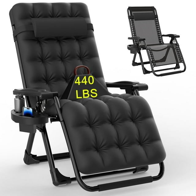 PNKKODW 26" Zero Gravity Recliner Chair, Black