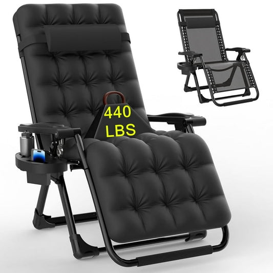 PNKKODW 26" Zero Gravity Recliner Chair, Black